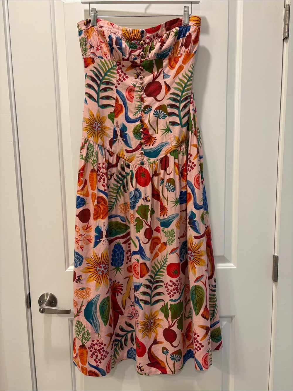 Farm Rio Printed Strapless Maxi Dress Size S - Picture 13 of 16